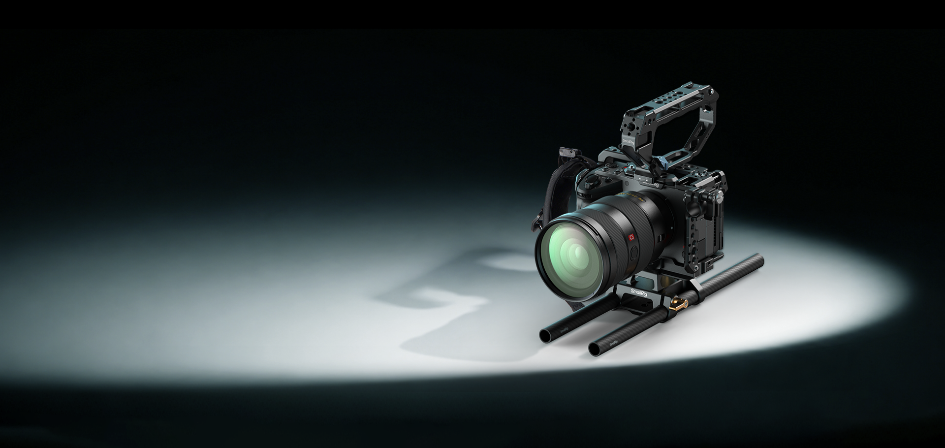 SmallRig HawkLock cage and dual rod system on a cinema camera